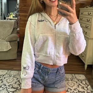 Women's Gray Zip-Up Hoodie